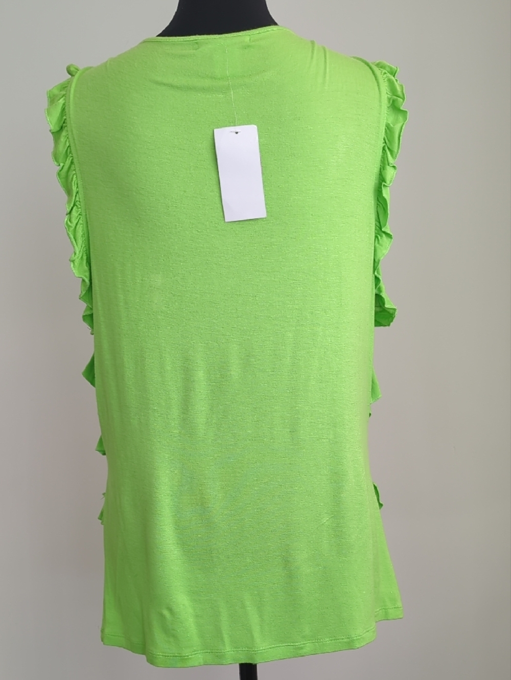 NWT Alberto Makali Lime Green Ruffle Sleeveless Tank - Picture 11 of 14
